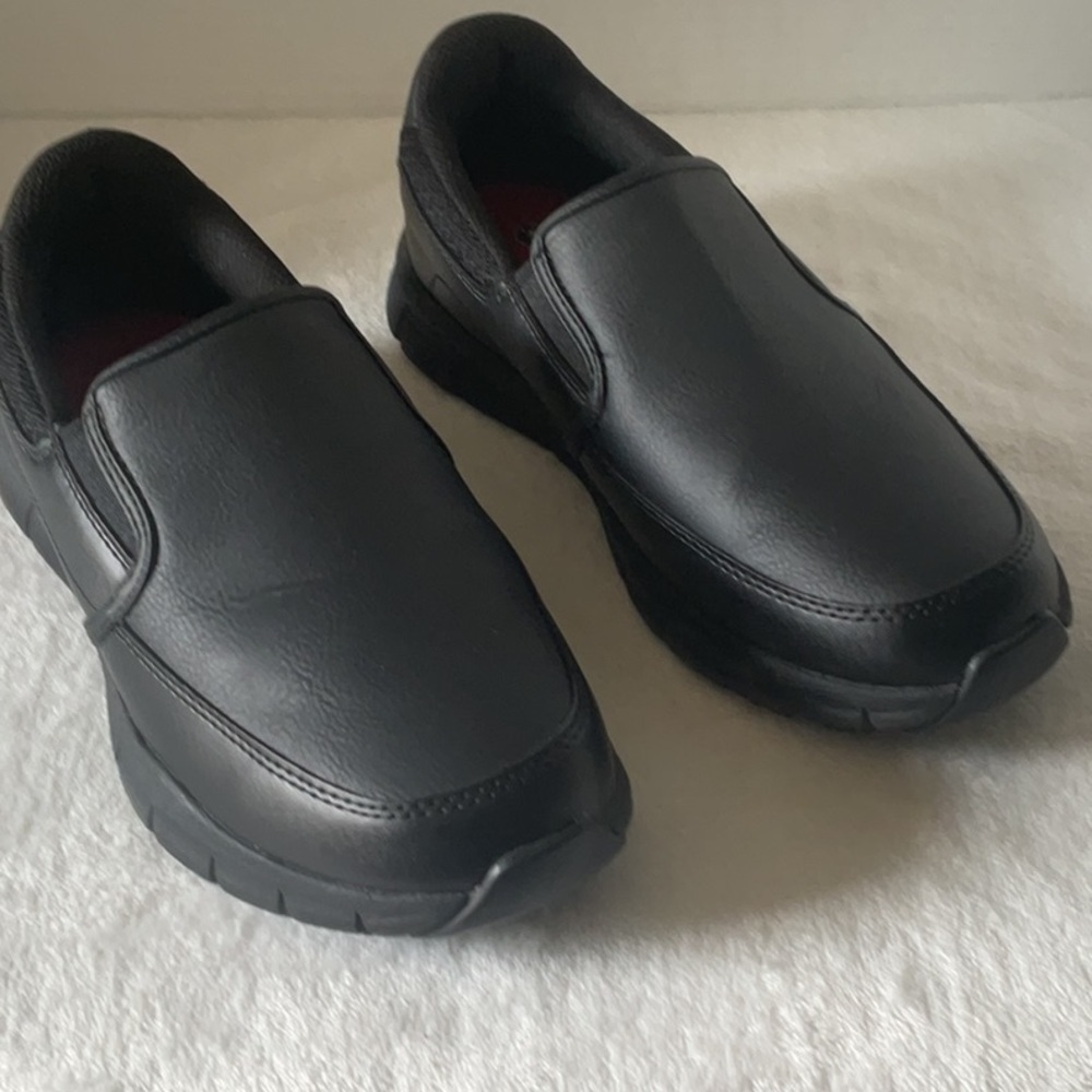 Skechers Black Loafers Slip-On Shoes memory foam